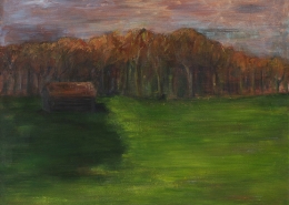 "Avondschermering" 2019 gemengde techniek op doek 60 x 80 cm